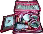 Aavni Satin Jewellery Makeup Beauty Kit Storage Special Vanity Box (Maroon)