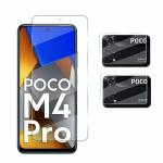 LEPIZ Poco M4 Pro Screen Guard Combo - Pack 2pc Camera Glass Guard and Front Flexible Nano Glas