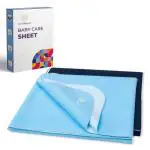 MY ARMOR Baby Dry Sheet/Mattress Protector (Waterproof/Quick Drying/Extra Absorbent/Reusable) - Pack of 2 (Medium (70cm x 100cm) (Royal Blue & Sky Blue)