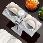 Jalaram Exports Automatic Dumpling Maker Double Head with Dumpling Mold Ravioli Press Mold Making Tool, Easy-Tool for Dumpling, Wrap Two at A Time Dumpling Maker Kitchen Essential Accessories