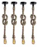 DesiDiya Pendant Rope Ceiling Hanging Lights (Bulb Not Included) - Pack of 4