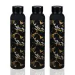 Skofri Black Plastic Water Bottle Set 1000 ml (Pack Of 3 )