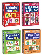 Creative's Educational Combo Pack of 4 Box | Alphabet Fun| Number Fun| Learn & Play & Things That Go Together| Early Learning Puzzle | Match-up Card Game |Gift Pack of 4 Box