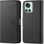Tingtong Flip Cover Back Case for OnePlus 10R 5G | Leather Finish | Inbuilt Stand & Pockets | Wallet Style Flip Back Case Cover for OnePlus 10R 5G (Black)