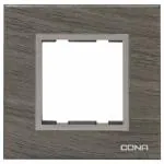 CONA Status Glassic 10509 Square 8 Modular Plate, Oak Wood - Pack of 2|8 Module Switch Plates|Cover Plate|8M Polycarbonate Switch Frame