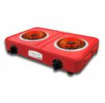 Orbon Double 2000W + 2000W, 2 Burner Electric G Coil Cooking Stove | Induction Cooktop|Hot Plate| Heater, Red