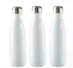 Hippo Insulated Stainless Steel Water Bottle || Vacuum Insulated Bottle || Hot and Cold Water Bottle || Water Bottle for Travelling, Home, School 500ml (Pack of 3) (White)