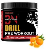 Brave Nutrition Drill Pre-workout With Punch Of Caffeine & L-Arginine (250gm,Orange Crush)