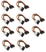 AdzMozi 15 Pin SATA Male to 4 Pin IDE Molex Female SATA Female Power Cable SATA Power Extension Cord Wire Line for Motherboard HDD P10.15 Pin SATA to 4 Pin