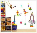 JAAMSO ROYALS Circus Animals Peel And Stick Self Adhesive Wall Sticker (50CM X 70CM)