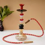 JaipurCrafts Premium Designer Russian Style Hookah Set (Red, 18.50 Inches)