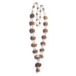 Feel Touch Mart Siddha Rudraksha Mala of Nepali 1 to 14 mukhi Rudraksha Nepal Brown Bead A1 Pendant 1se14 Mukhi Natural Bead Rudraksha Jaap Mala For Men With Gauri Shankar & Ganesha Certified By