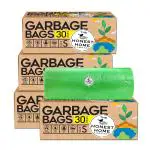 The Honest Home Company Biodegradable Dustbin Bags | Small Size | 120 Bags | 30 Bags/Roll | 17 x 19-Inch Trash Bags | Pack of 4 Rolls - Green | Thicker Bags