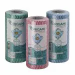 Origami Non Woven Reusable and Washable Kitchen Wipes / Kitchen Towel - 23 x 21 cm - 80 Pulls Per Roll - Pack of 3 - 240 Pulls - Assorted Colors