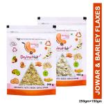 Dry Fruit Hib - Barley & Jowar Flakes Original 400 g | Power of 5: Energy, Protein, Iron, Calcium, Vitamins B1, B2, B3 & C | Corn Flakes, Breakfast Cereal | Naturally Cholestrol Free100% Natural