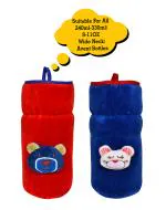 THE LITTLE LOOKERS Royal Blue & Red Bottle Cover for Philips Avent/Wide Neck 2 pcs (240-330 ml)