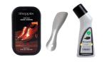 Sheppits Premium Shoe Shiner, Liquid Shoe Polish (Natural) & Steel Shoe Horn Combo | Shoe Care Kit