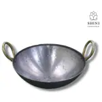 SHINI LIFESTYLE Heavy Base Iron Kadhai Deep Bottom Loha Kadai HAMMERED Kitchen Karahi, 1L Kadhai 22 cm diameter 1 L capacity
