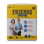 Friends Classic Adult Diapers Pants Style with Aloevera Gel - 25 - 48 inch - Medium 30 pieces