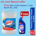 Niks Toilet Cleaner 5 Liters added camphor . ( Free 1 Liter Niks Toilet Cleaner Bottle with 5 Liters Pack )