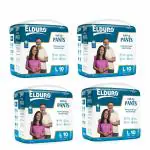 ELDURO Premium Large Adult Diaper Pant, 40 Count, 14 hrs Overnight Protection Pack of 4