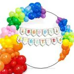 Festiko Happy Easter Party Decorations (104 Pcs), Happy Easter Decorations, Spring Themed Party Favors Supplies, Easter Day Home Decor Combo Banner, Multicolor Balloons