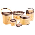Joyo Better Home Square Bathroom 6 Pcs Set Jumbo Deluxe Ptd- Brown