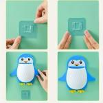 CROKDOX KITCHENWARE Penguin Storage Box Bedside Wall Toothbrush Holder Bedroom Phone Brackets Adhesive Wall Shelf Phone Holder Office Wall Organizer Pen Holder