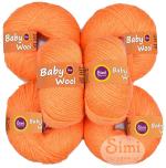 Simi Enterprise Orange Acrylic Wool, Baby Wool 4 Ply Wool Ball Hand Knitting Wool, Art Craft Soft Fingering Crochet Hook Yarn-Scart-He (Pack Of 10)