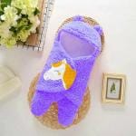 Pandaoriginals Cartoon Single Hooded Baby Blanket for AC Room (Cotton, Purple)