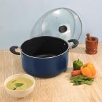 Vinod Zest Non-Stick Deep Casserole with Glass Lid - 28 cm, 8.8L (Gas Stove Compatible)