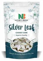 Nature's Bridge Chandi Vark| Edible Silver Leaf - (20 Leaf) | German Finest Silver Leaves for Sweet
