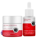 Dermistry Blueberry Ext Instant & Intense Face Pack Mask Firming Lifting Tightening Glowing Skin and Instant & Intense 4% Liftis & Retinol Anti Ageing Face Serum For Removal Fine Lines Wrinkle