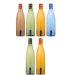 Sqinelli Water bottle 1 litre for Fridge, Gym, Kids , Plastic Water bottles set, 1000 ml, Laser Curve, Pack of 6