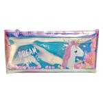 Parteet Multicolor Polyurethane Unicorn Water Glitter Pouch