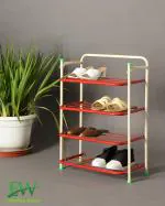 Essential World Wrought Iron Folding Shoe Rack with Adjustable Metal Rack's (4 Step)