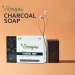 Siragu Natural 100% Handmade Charcoal Soap | Cold Processed Skin Care Bathing Soap | Deep Cleaning, Removal Dead Cells, Instant Brightness Soap for Men and Women (100 g)