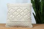 Home Decorz Store Design 1 Embroidery Cotton Handmade Cushion Cover - 16 x 16 Inch