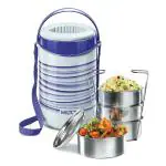 MILTON New Econa 4 Stainless Steel Tiffin Box, Set of 4, Blue…