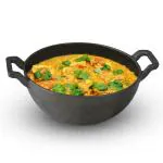 The Indus Valley Non-Stick Black Cast Iron Kadhai, 1.7 L