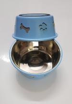 FURPET Bon Appetit Cutie Bowls (Blue) Dog Bowls Export Quality Inside Stainless Steel Dog Food Bowl Feeder Bowls Pet Bowl for Feeding Dogs Cats and Pets (Large 1.80 L) Set of - 2