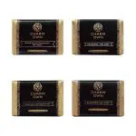 CHARM OWN 100% Natural Handmade Soap With No Artificial Color (Coconut Milk, Black Seed, Charcoal & Red Sandal) Pack of 4