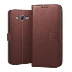 ZORZO Flip Cover for Samsung Galaxy J5, ON5, ON5 Pro with Kick Stand | Shockproof | Dual Layer | Card Slot |Wallet Case Cover-Brown