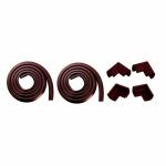THE LITTLE LOOKERS Brown Baby Proofing L-Shaped Edge Guard Roll 2 pcs with 4pcs Corner Guards