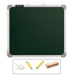 Eduway 2x2 Ft. Non-Magnetic Double Sided Green-White Board with 1 Duster,2 Chalk Holder & 25 Chalk