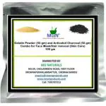 MGBN Gelatin Powder 50 gm And Activated Charcoal 50 gm Combo For Face Mask, Hair Removal Skin Care 100 gm
