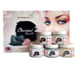 Professional Feel Charcoal Facial Kit | Instant Glow Beauty Facial Kit Pro Active, All Type of Skin Solution for men & women skin glow, fairness (250 gm) (Set of 5)