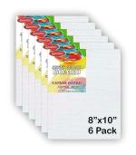 Qatalitic Set Of 6 Pc. 8 X 10 Inch Canvas Board, 100% Cotton, Acid Free, Blank White 4Mm Thickness Canvases For Oil, Acrylic &Amp; Watercolour Paint W