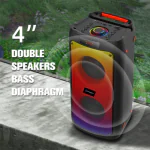 NIUBOT BEST69 Speaker with 20W Signature Sound, Up to 6 hrs Playtime, EQ Modes, 1 Mic for Karaoke, TWS Mode, Bluetooth v5.3, AUX port, & USB Type-C Port(Black)