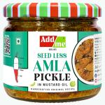 Add me Seed Less Amla Pickle in Mustard Oil 300gm | Handmade awle ka achar Glass Jar